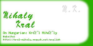 mihaly kral business card